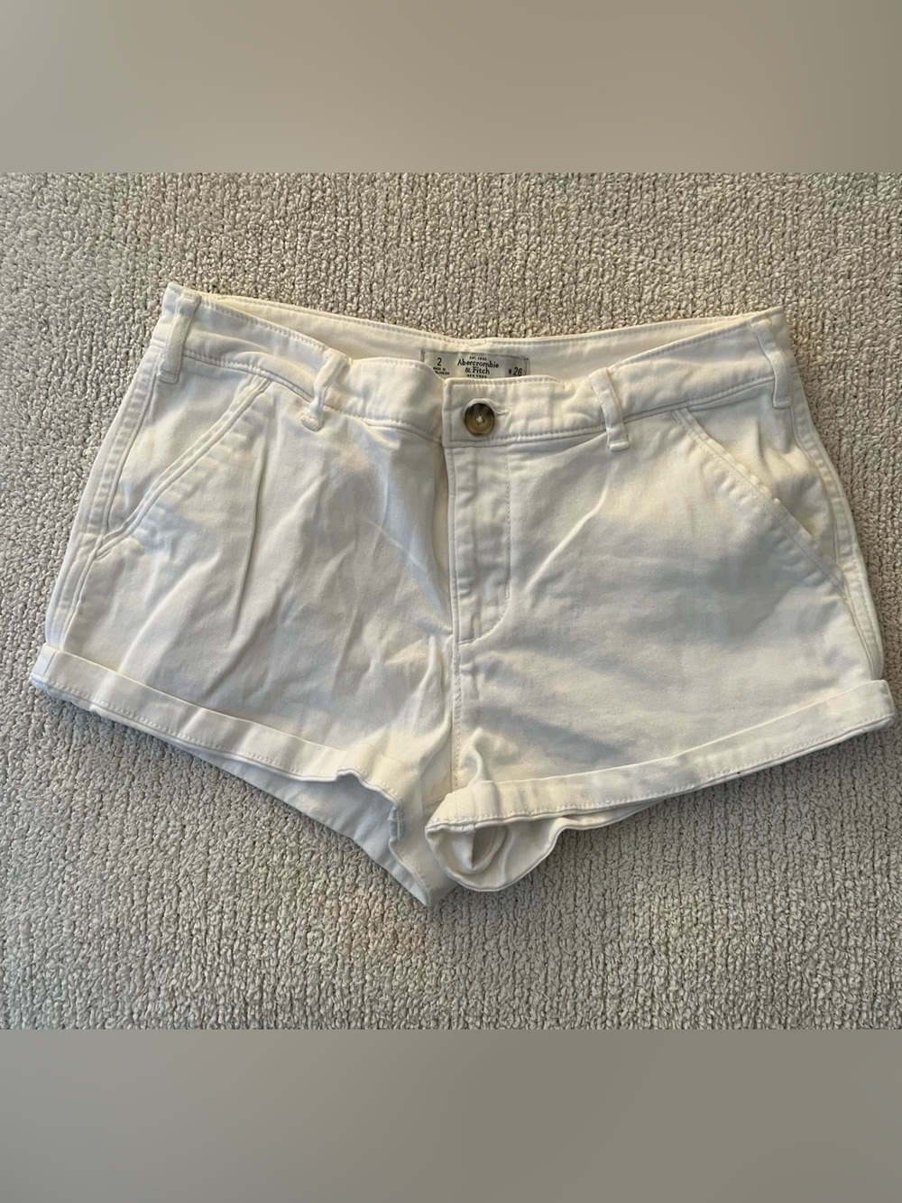Abercrombie and Fitch White Women's Cotton Blend Casual Shorts Size 26